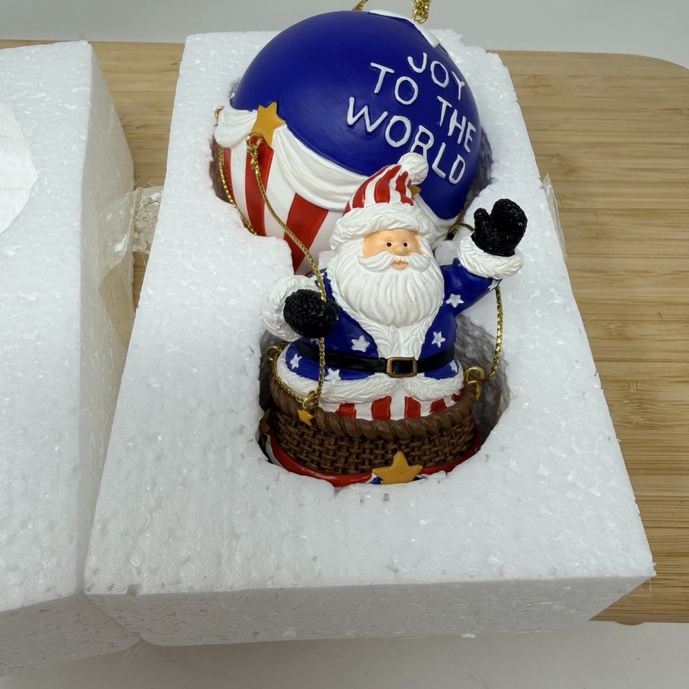 Lenox Joy To The World Freedom Flyer USA Christmas Ornament 2003 Hot Air Balloon